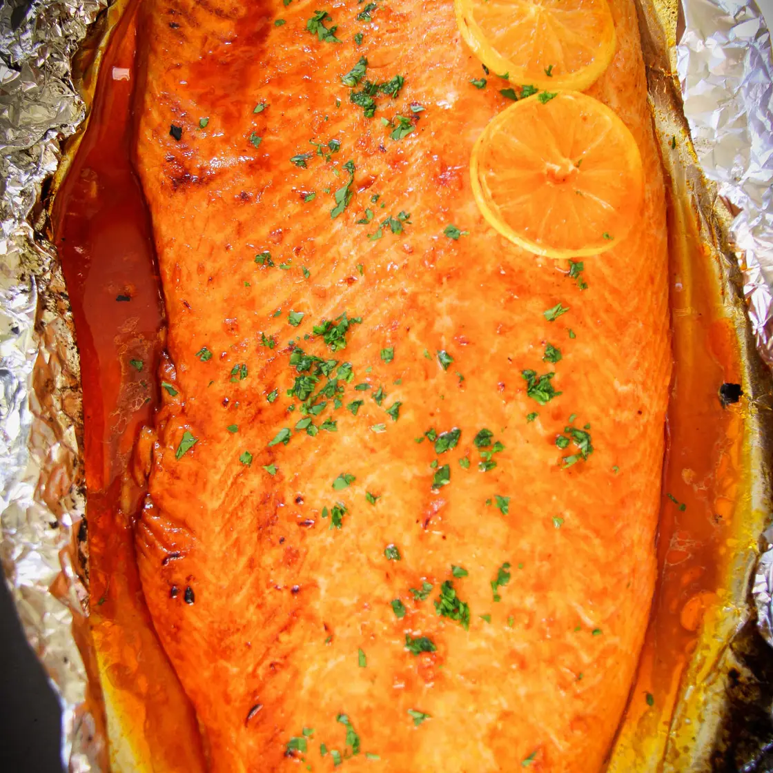 Salmon with Orange,Honey etc sauce