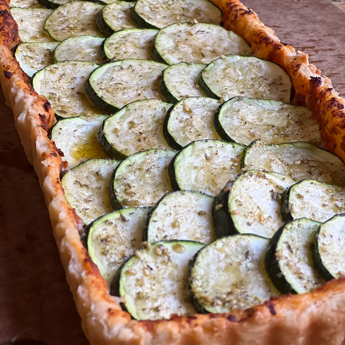 Courgette and Sun-Dried Tomato Pesto Tart