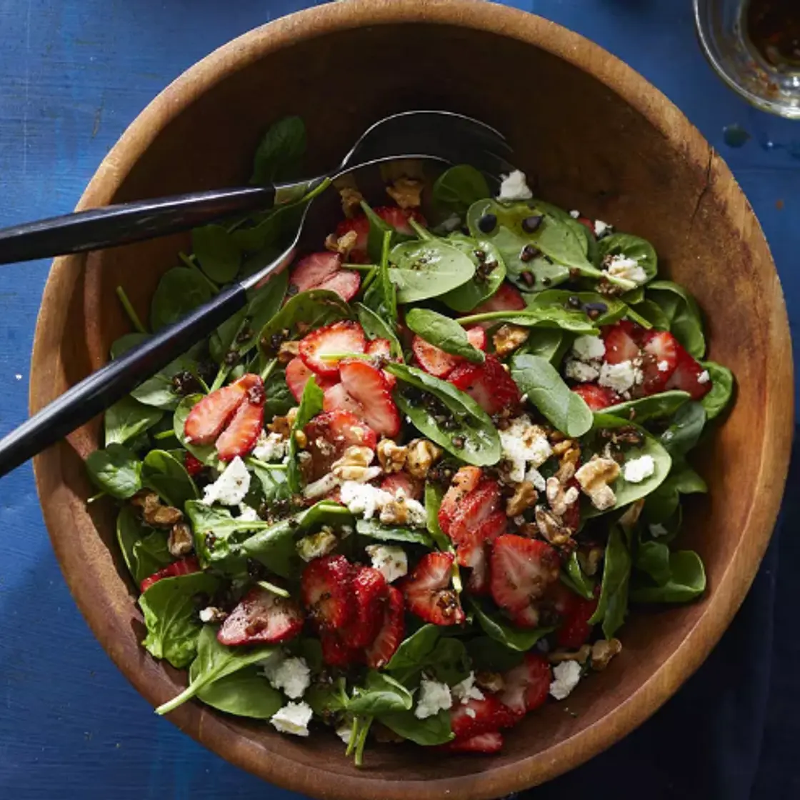 Spinach-Strawberry Salad with Feta & Walnuts