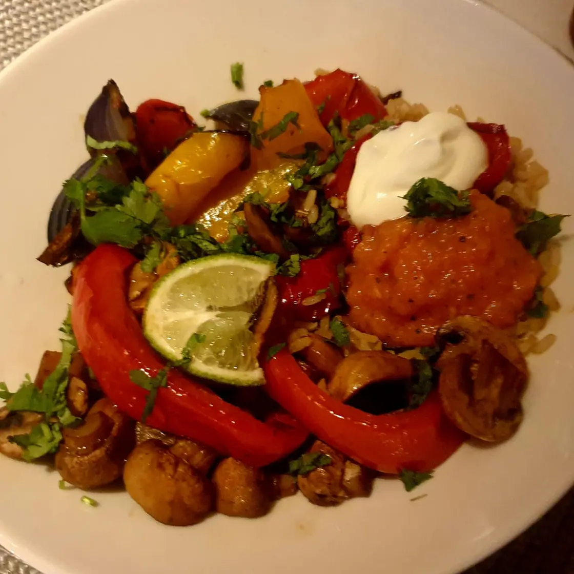 Vegan Fajitas with Cauliflower Rice