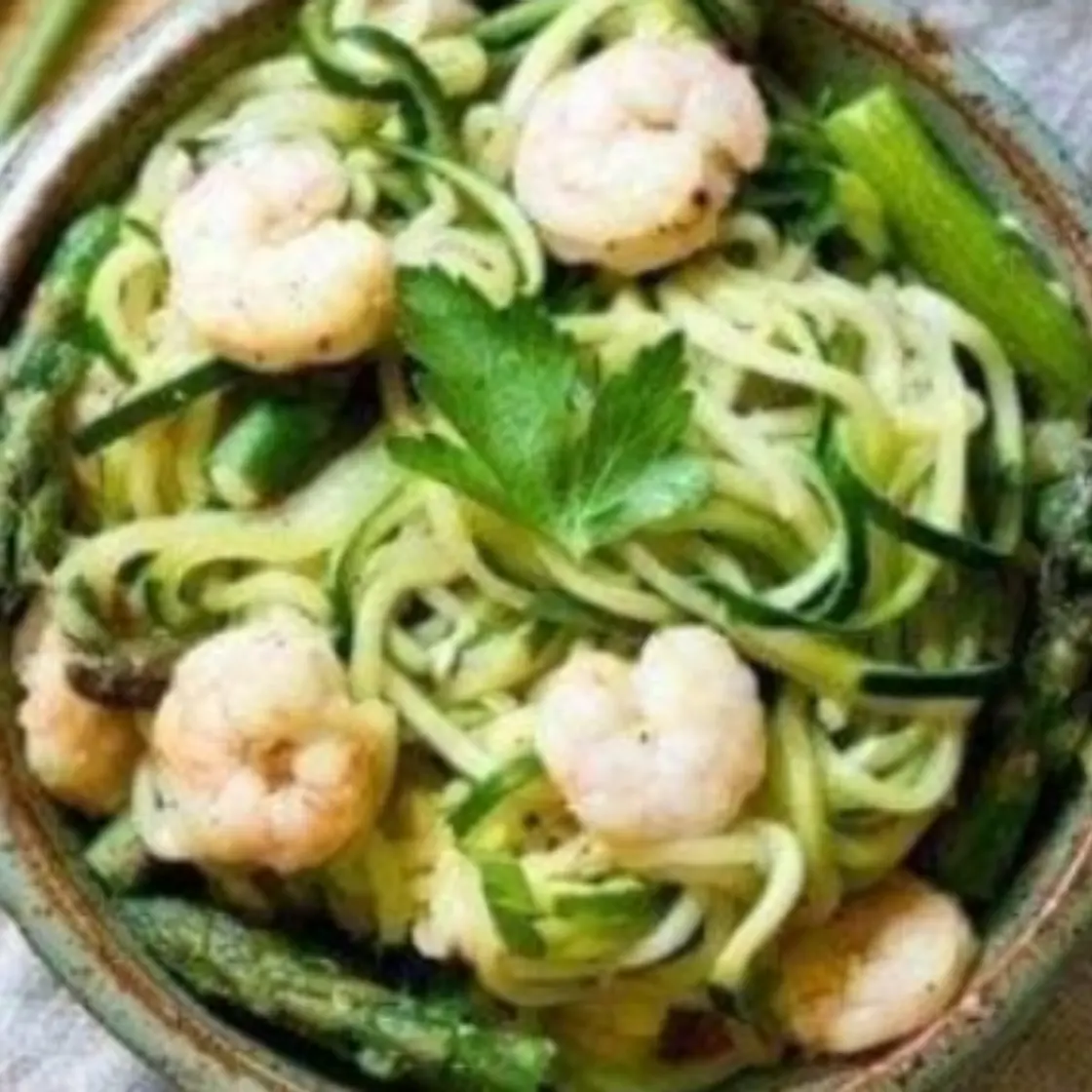 Shrimp & Asparagus Zoodle Pasta