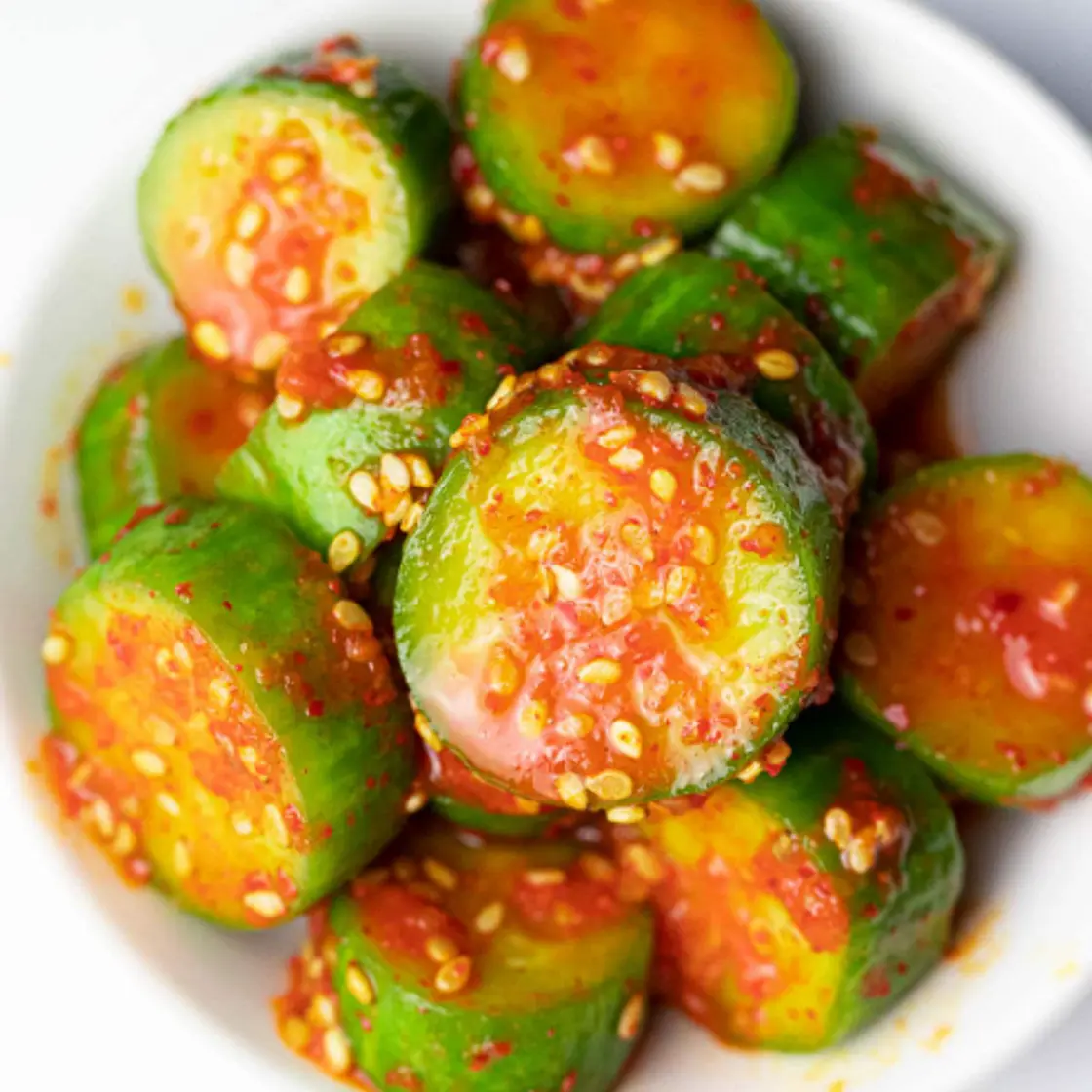 Korean pickled cucumber (oi muchim)