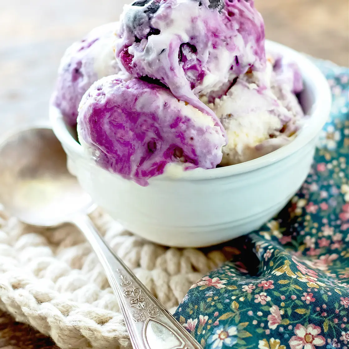 Blueberry Cream Cheese Ice Cream