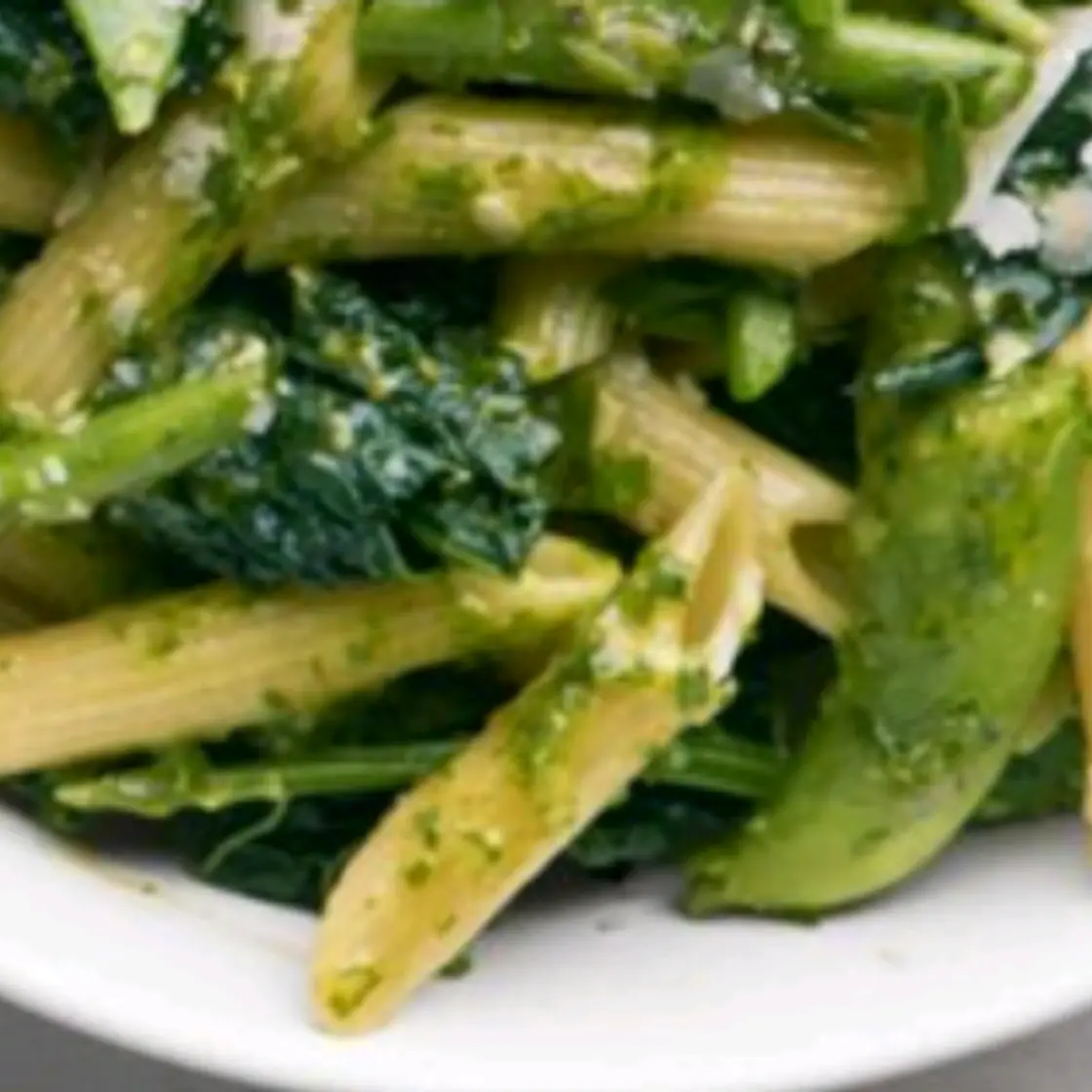 Pasta Primavera with Peas, Asparagus and Kale