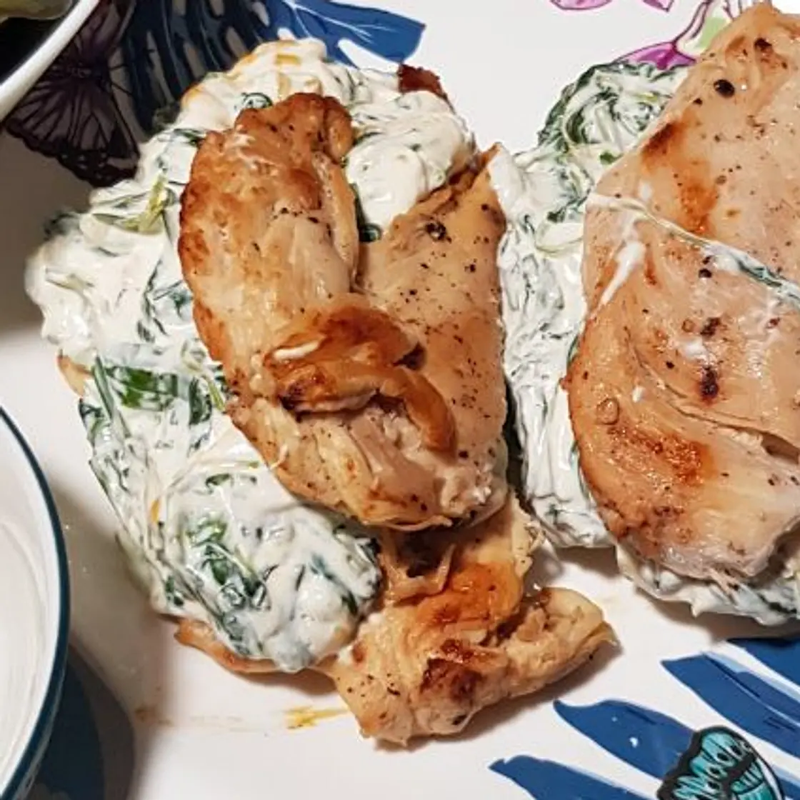 Pan Fried Spinach Cream Cheese Stuffed Chicken Breasts Recipe