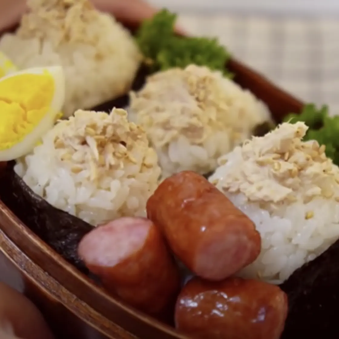 Tuna Rice balls with Sausages