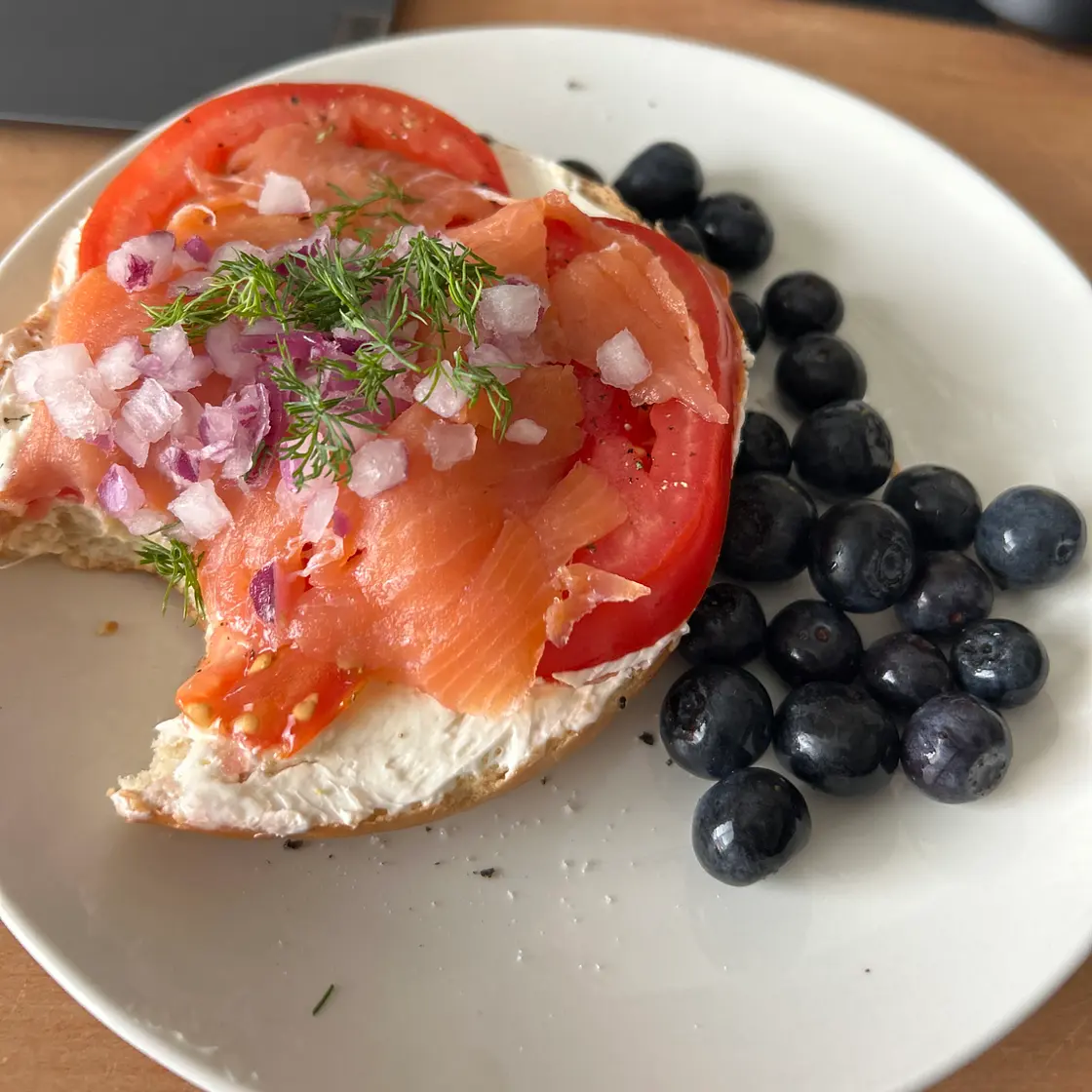 Bagel, Smoked Salmon and Cream Cheese Sandwich