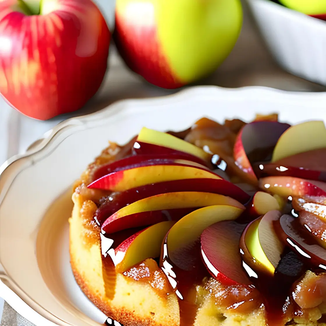 Golden Delight Upside-Down Apple Cake