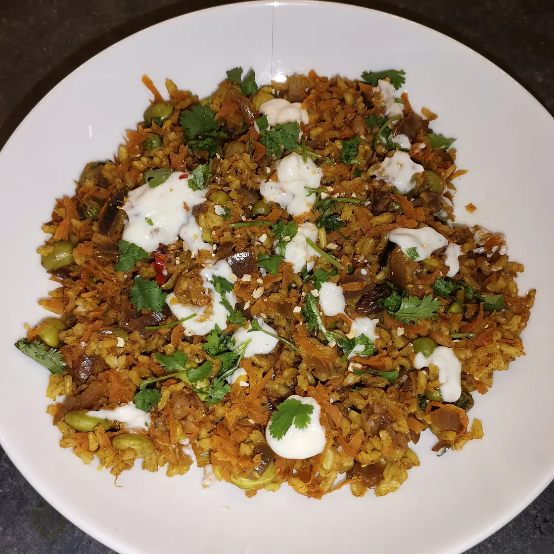 Carrot biryani