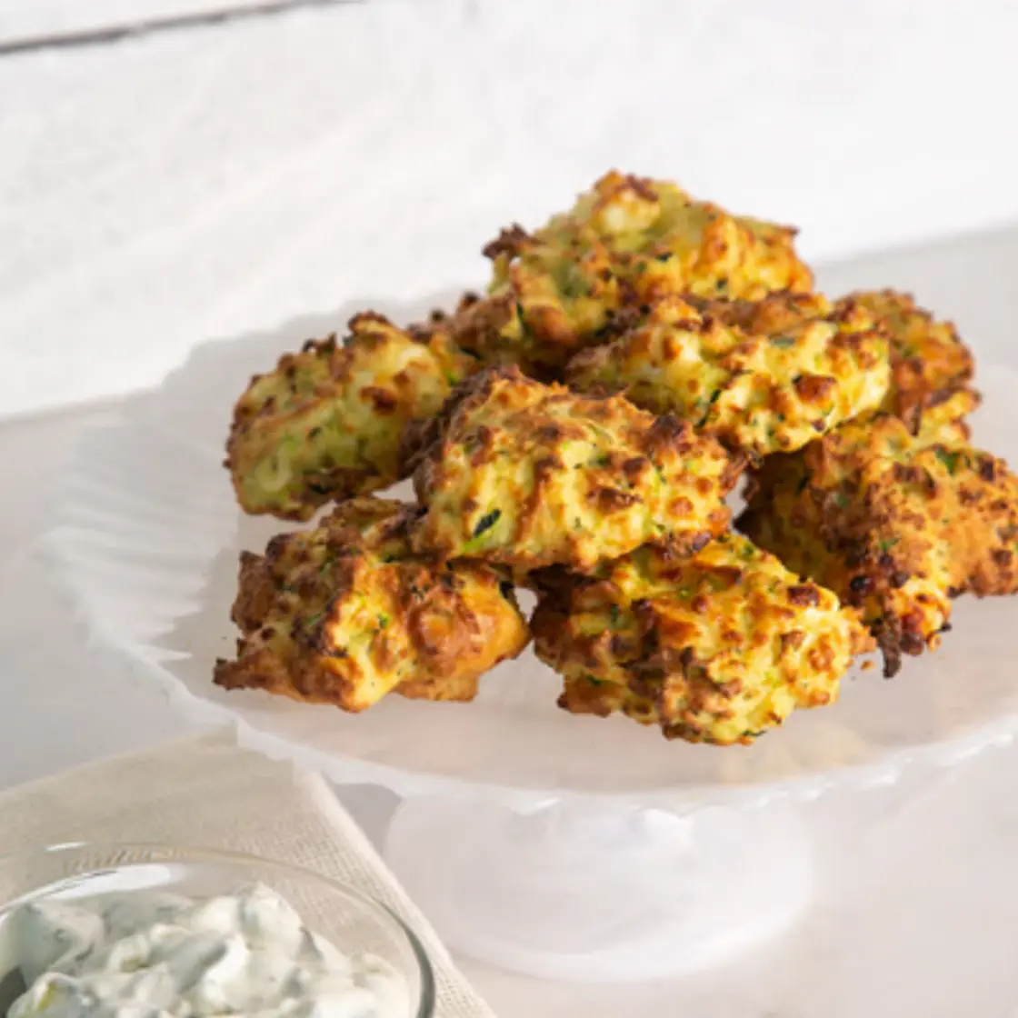 AIR FRIED ZUCCHINI FRITTERS