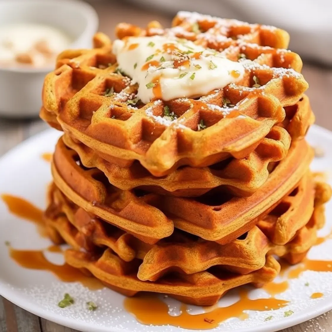 Vegan Carrot Sweet Potato Waffles