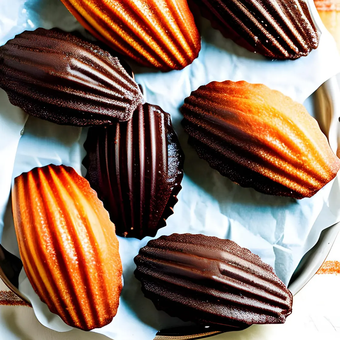 Chocolate-Dipped Madeleines