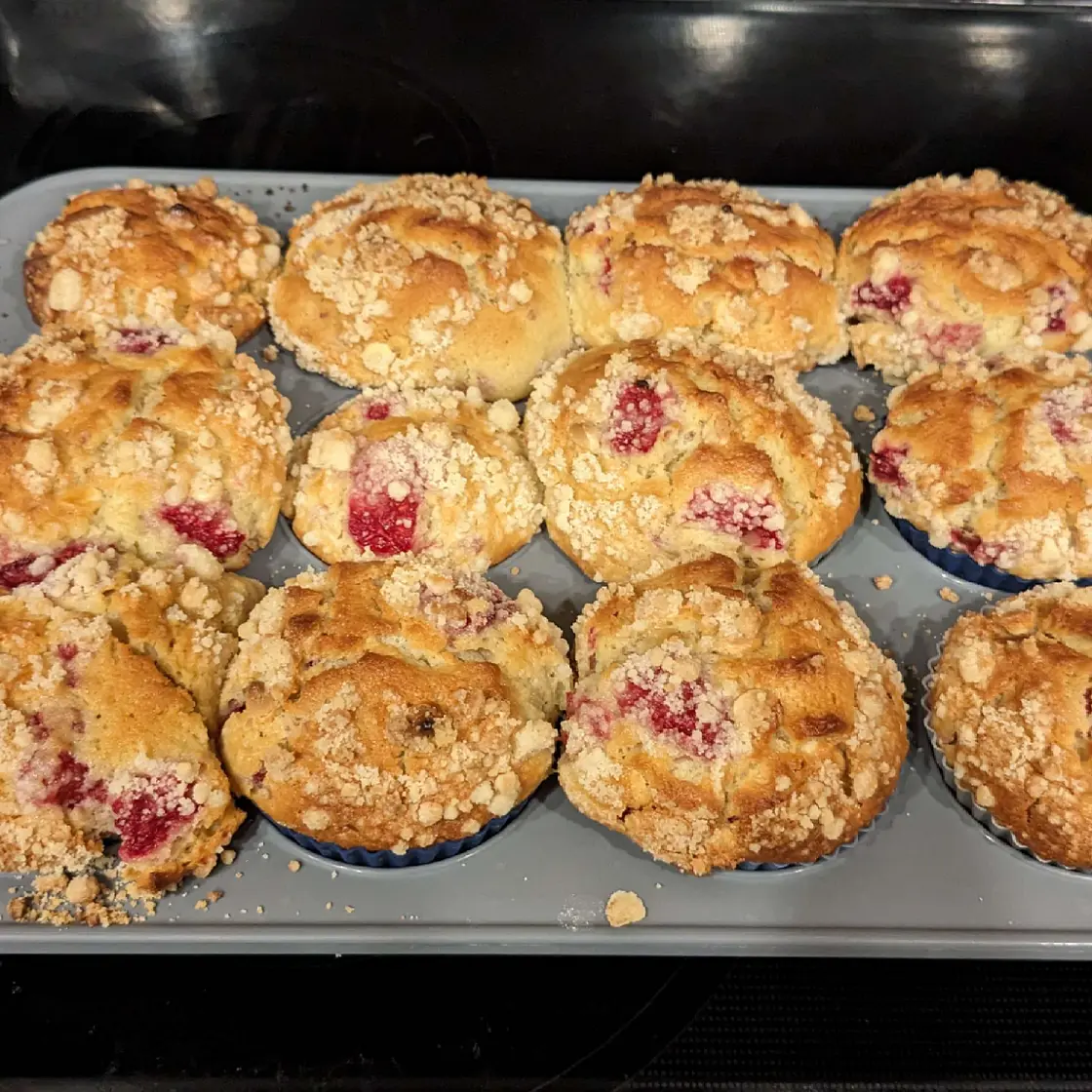 Raspberry and White Chocolate Muffins