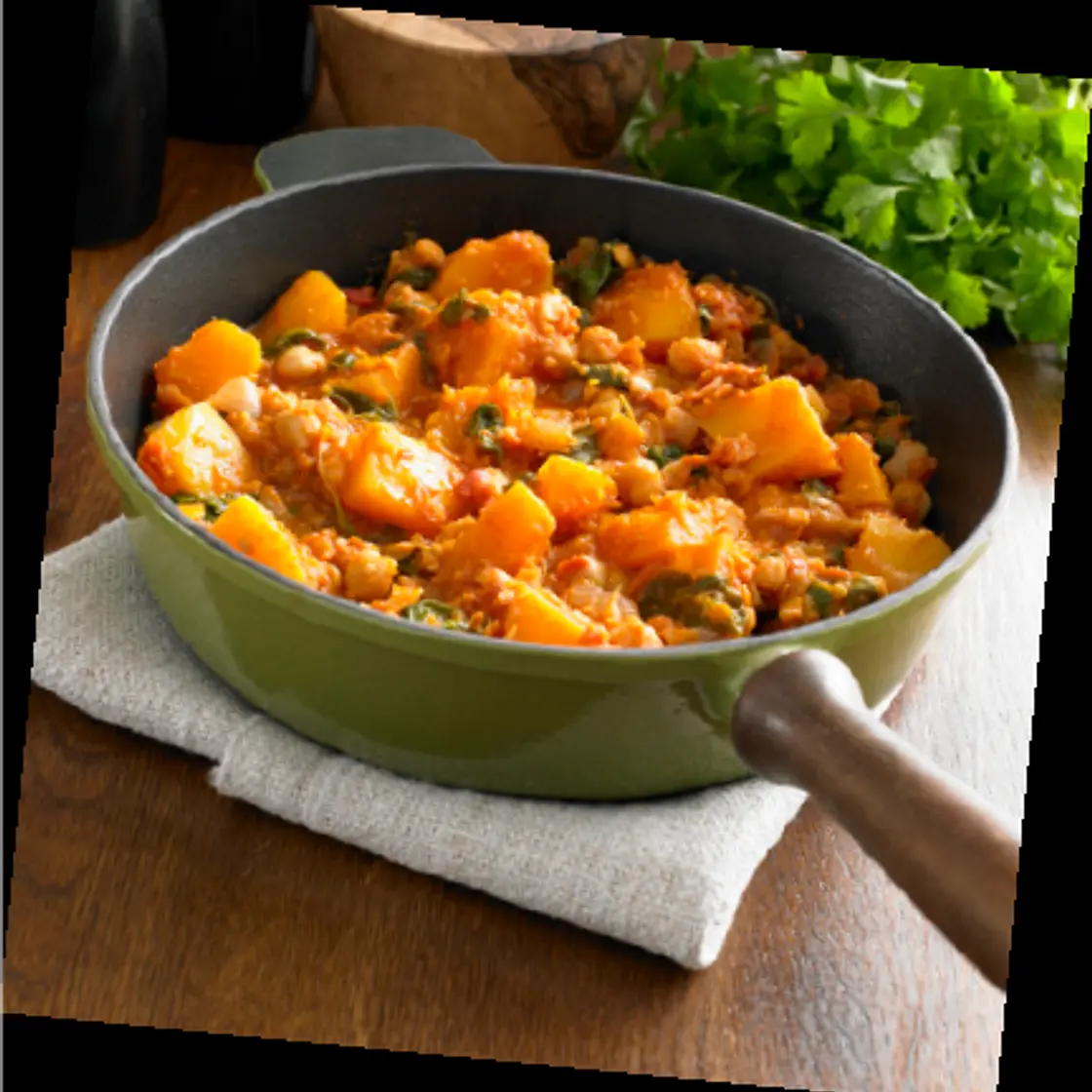 Spinach, Squash and Chickpea Curry