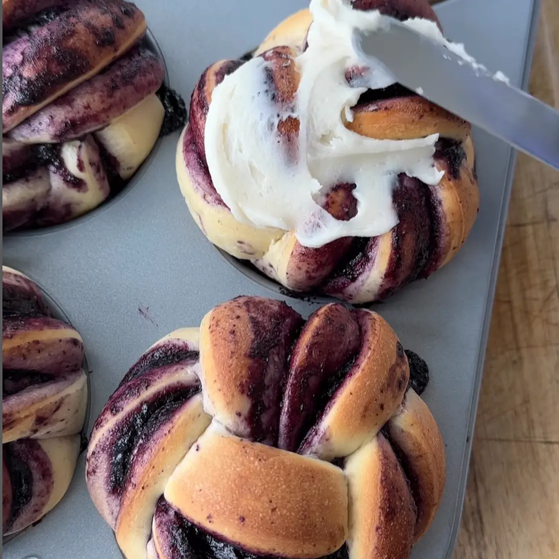 blueberry “cinnamon roll” muffin