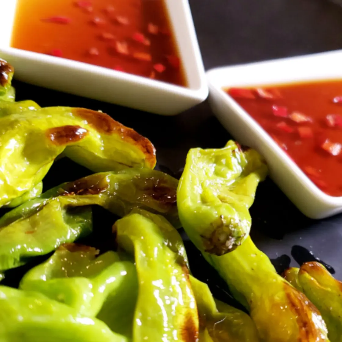 Blistered Shishito Peppers w Chili Lme Sauce