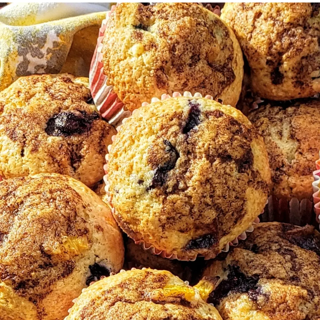 Blueberry Peach Muffins