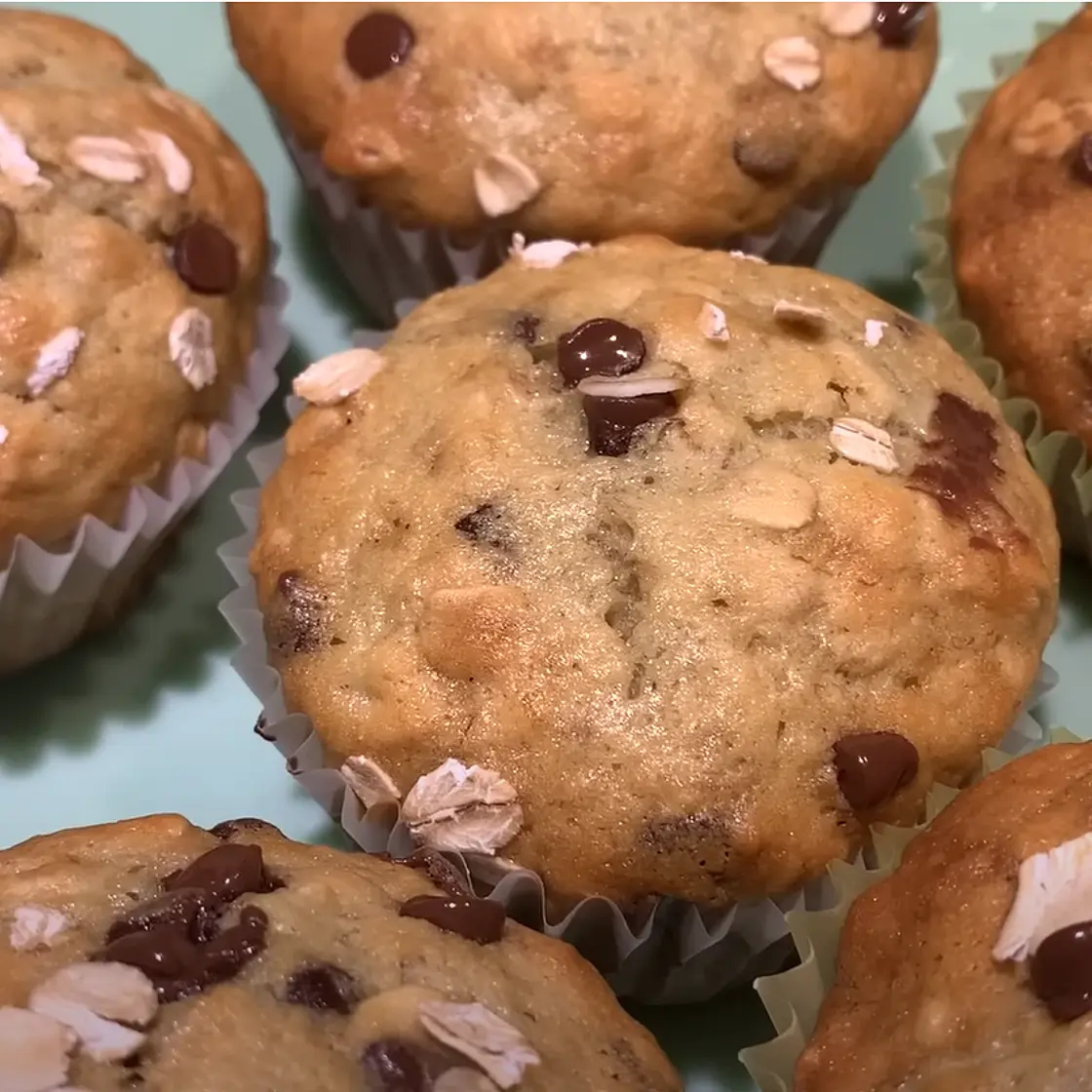 Banana Oatmeal Chocolate Chip Muffins