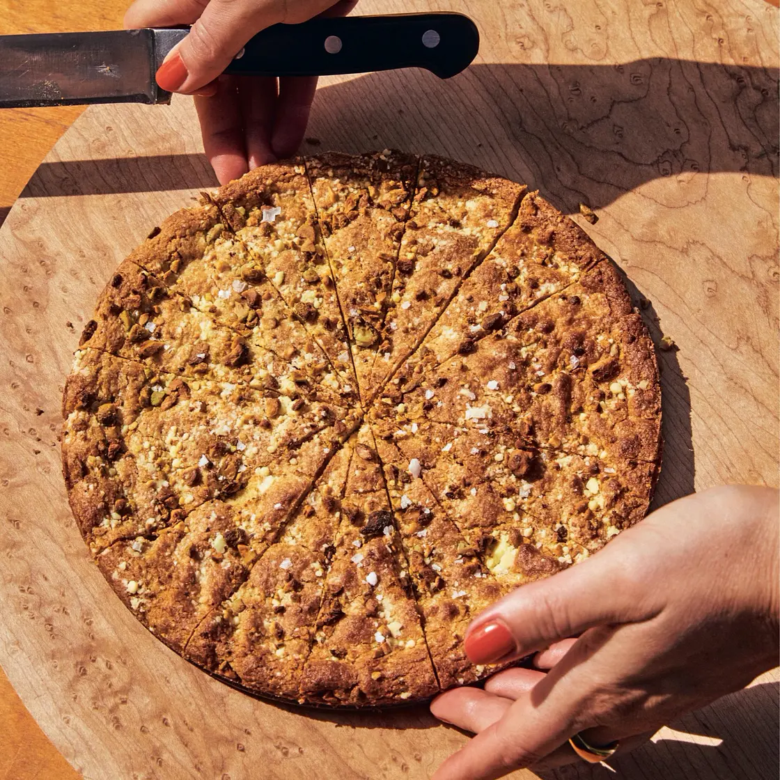 salted pistachio shortbread