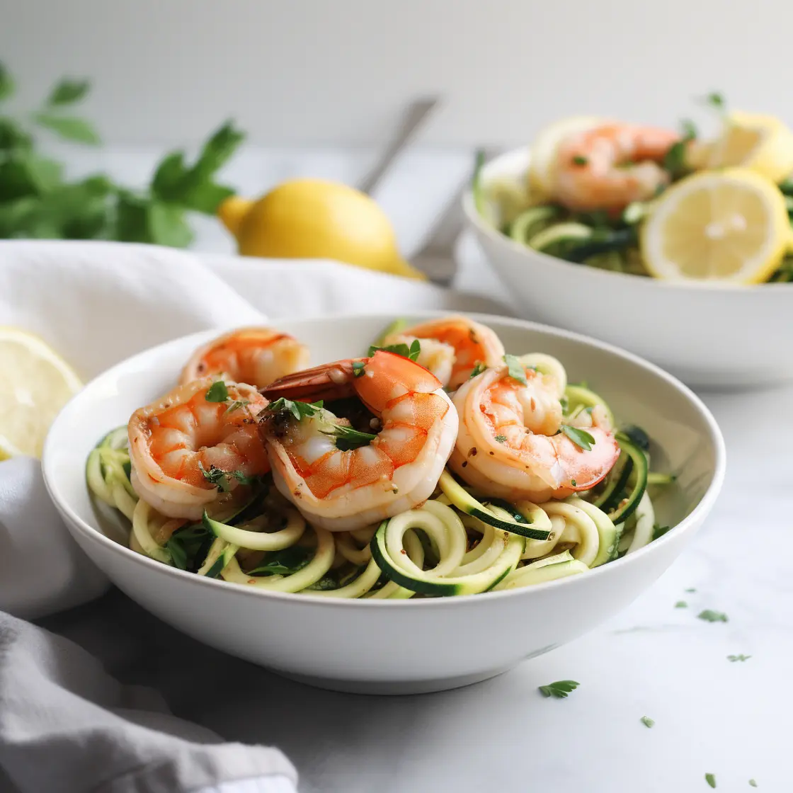 Lemon Garlic Shrimp with Zucchini Noodles