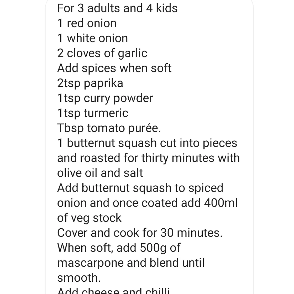 Illy's butternut pasta