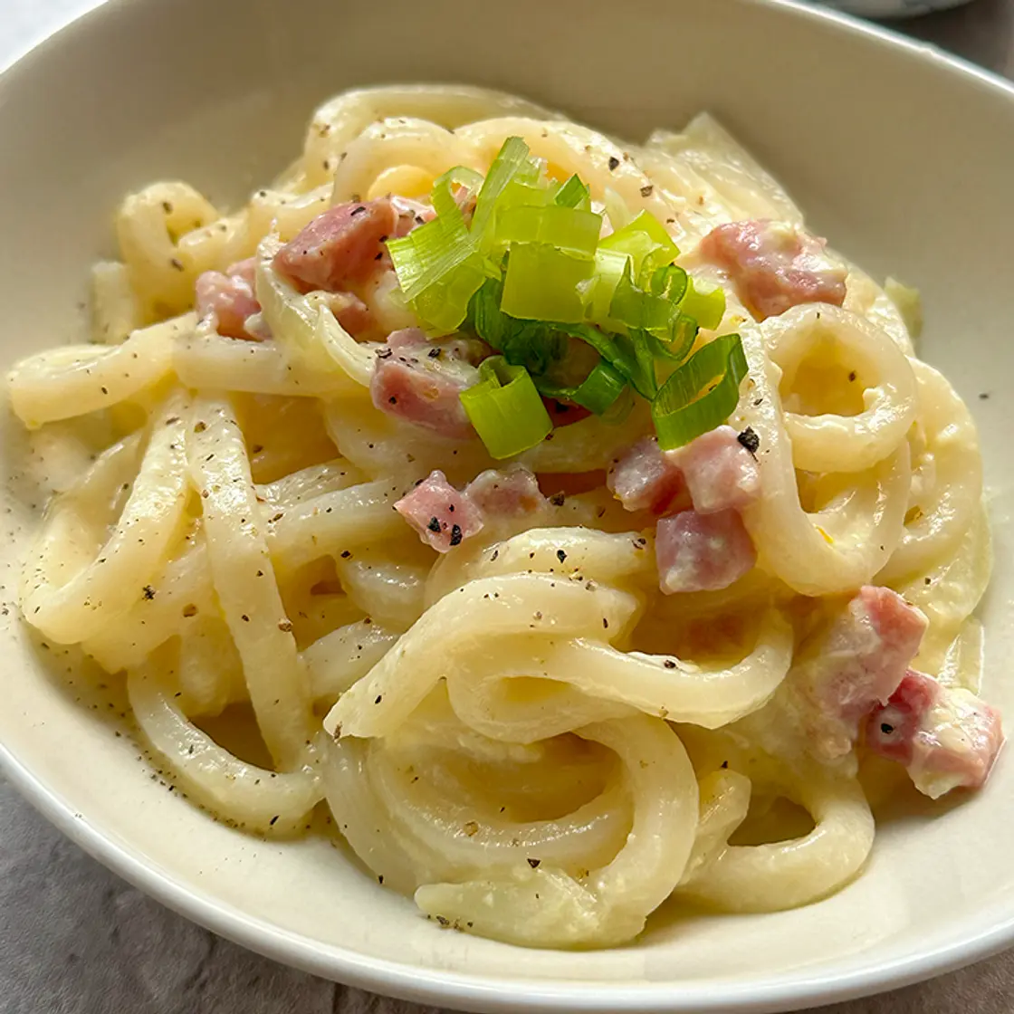 Easy Udon Carbonara (カルボナーラうどん)