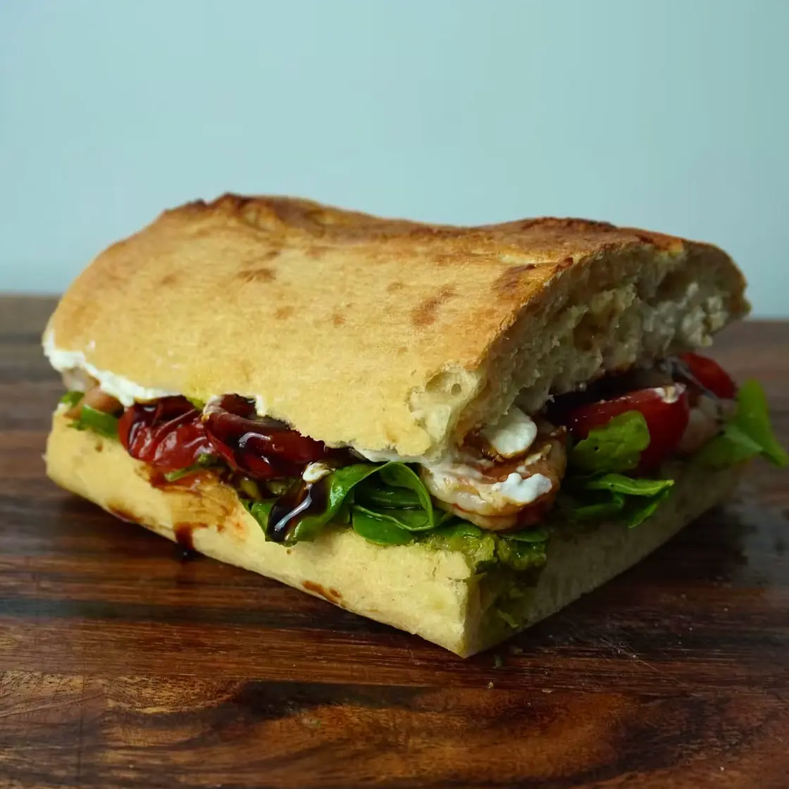 Pesto Garnelen Sandwich