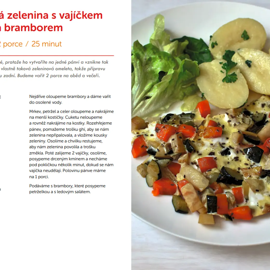 Zapečená zelenina s vajíčkem a bramborem