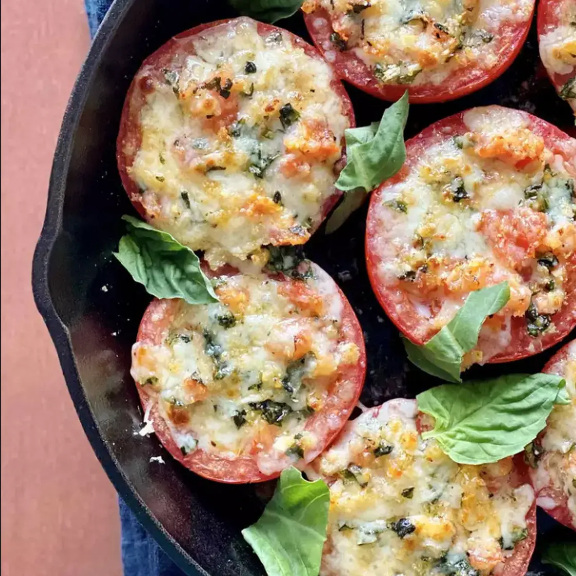 Mozzarella and Basil Stuffed Tomatoes