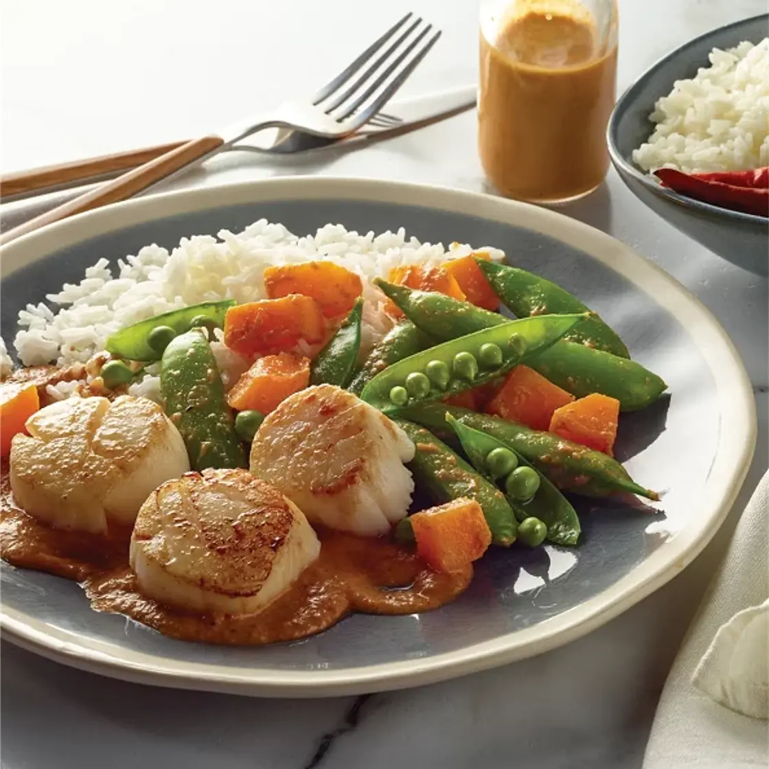 Thai Curry Scallops and Butternut Squash