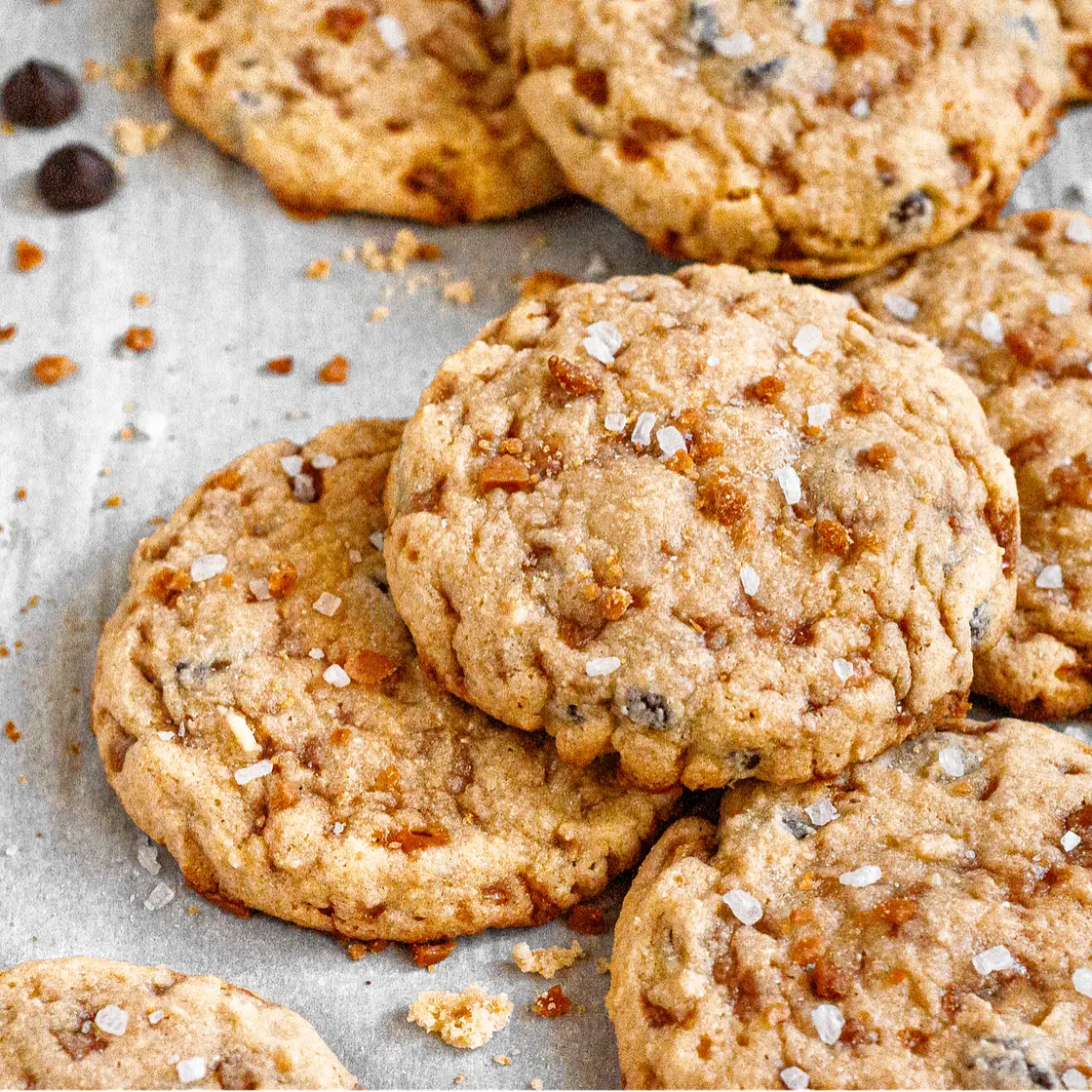 Gluten-Free Toffee Chocolate Chip Cookies (Vegan Option)