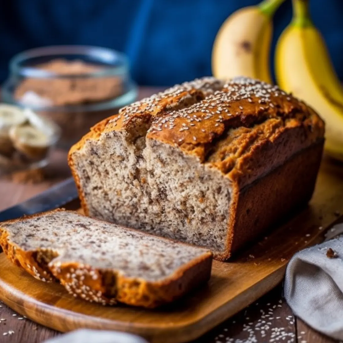 Vegan Oatmeal Bread with Banana and Chia Seeds