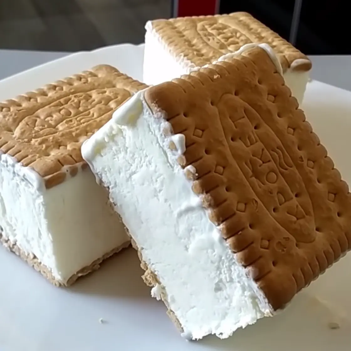 Creamy ice cream sandwich