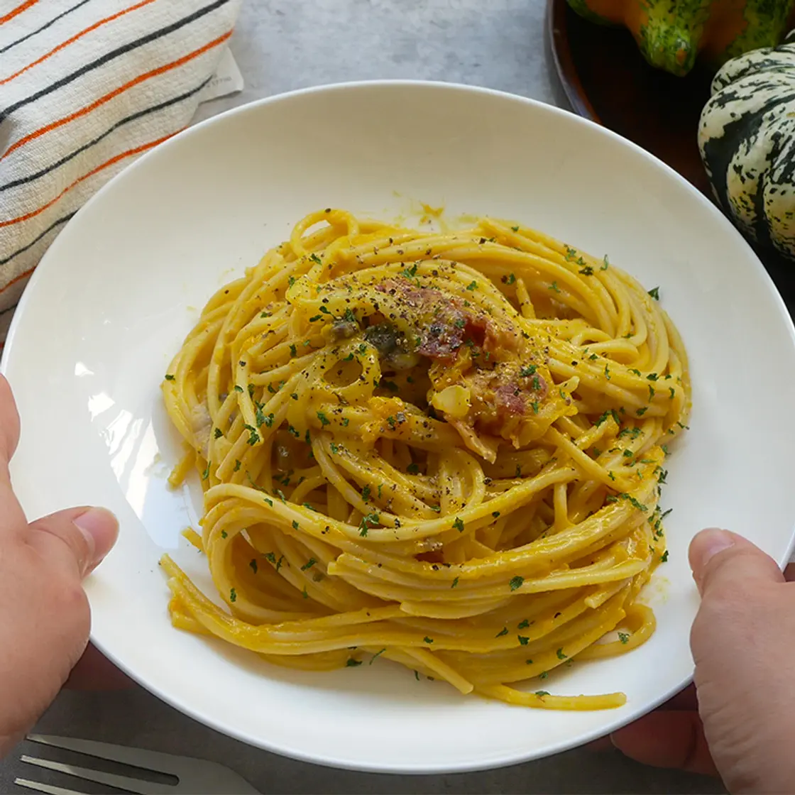 Creamy Kabocha Pasta