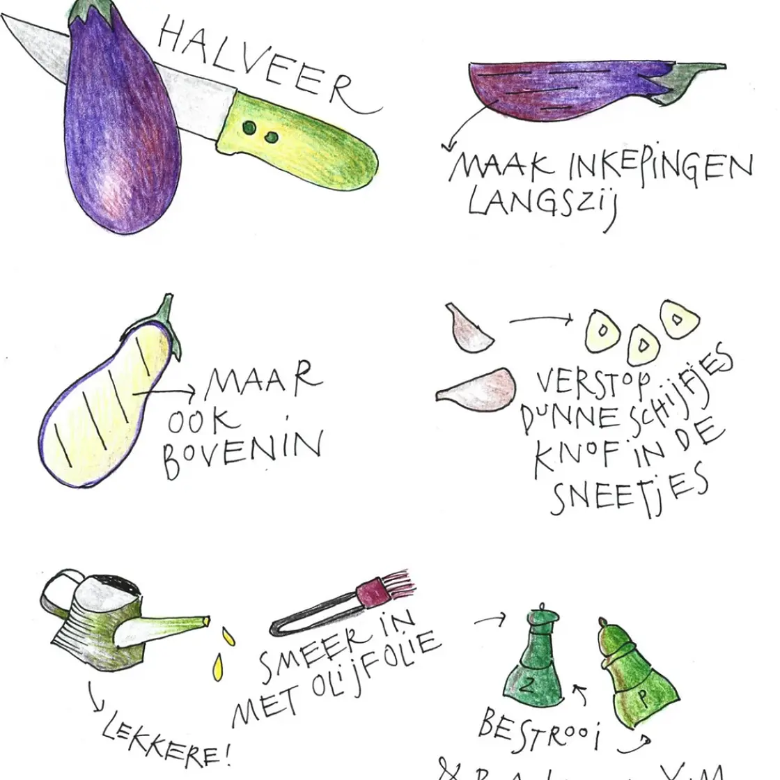 Geroosterde aubergine met burrata