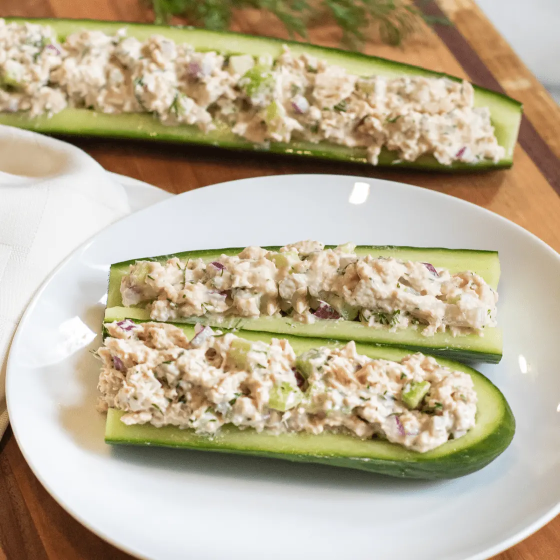 Tuna Salad with Cucumber Boats