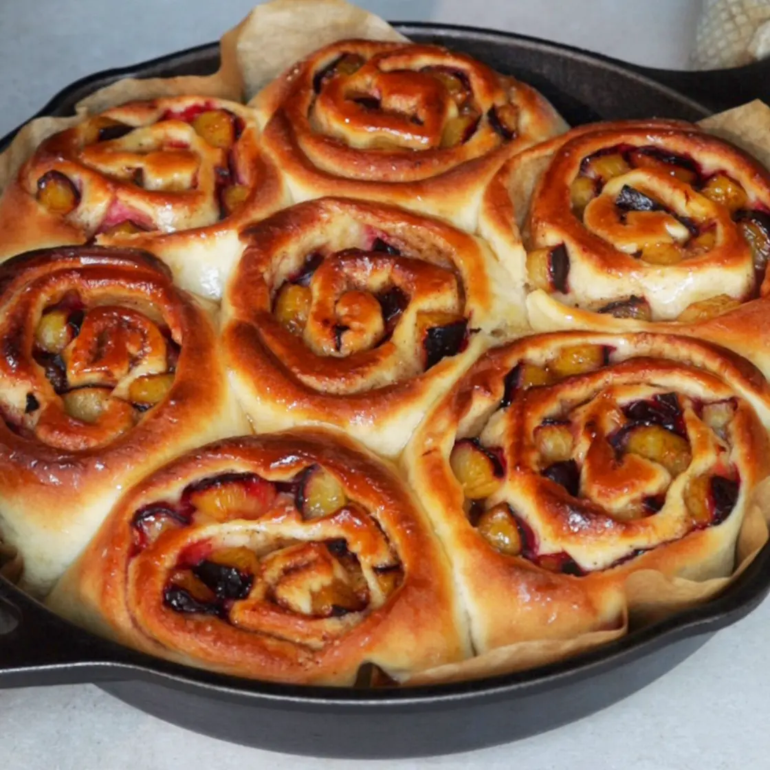Plum Cinnamon Rolls