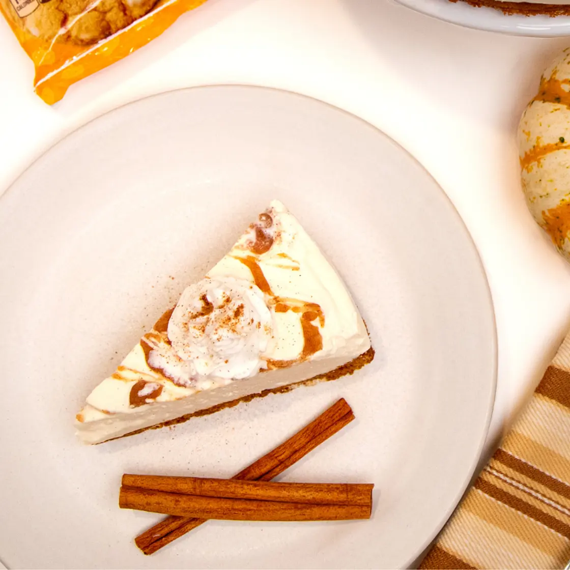 Cinnamon Cheesecake with Pumpkin Cookie Crust