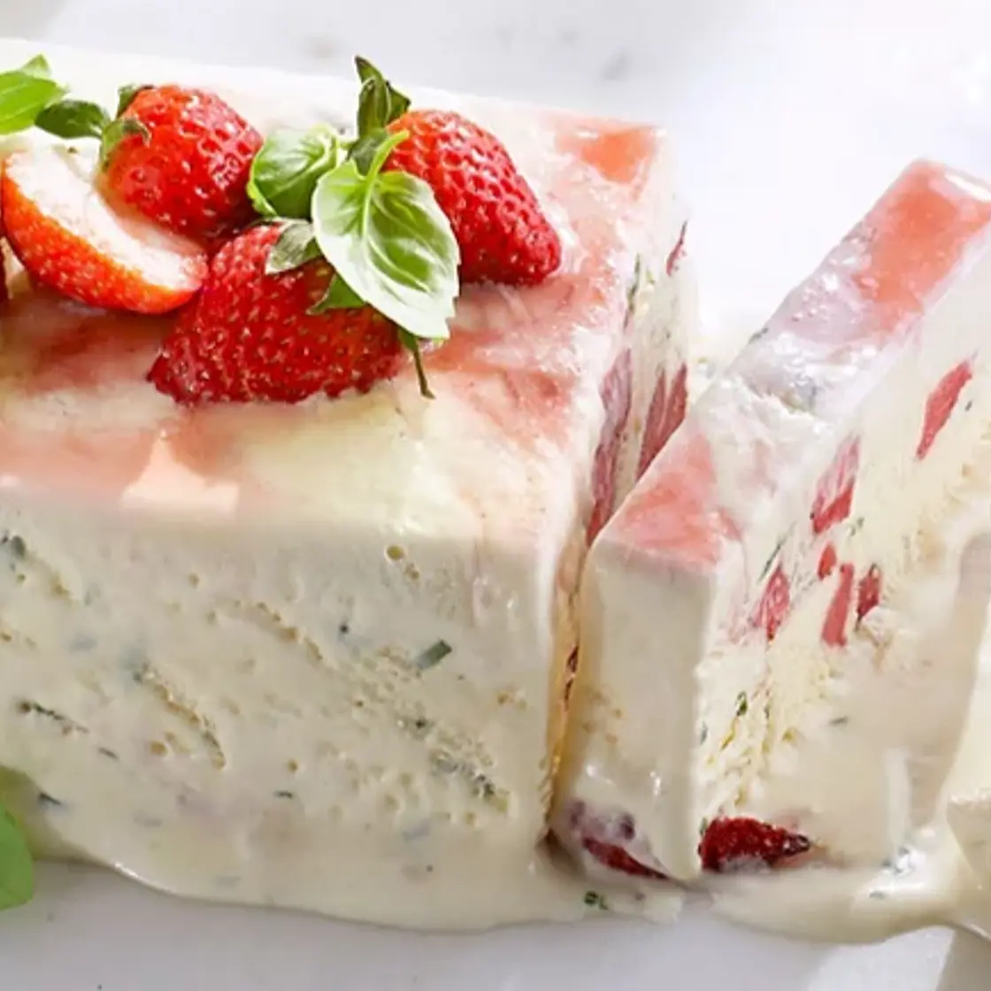 ROASTED STRAWBERRY & BASIL SEMIFREDDO