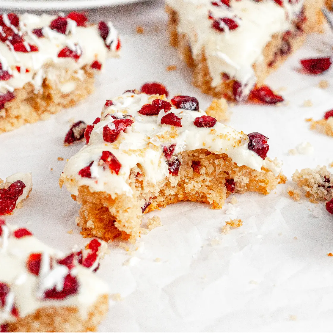 Gluten-Free Cranberry Bliss Bars (Dairy-Free)