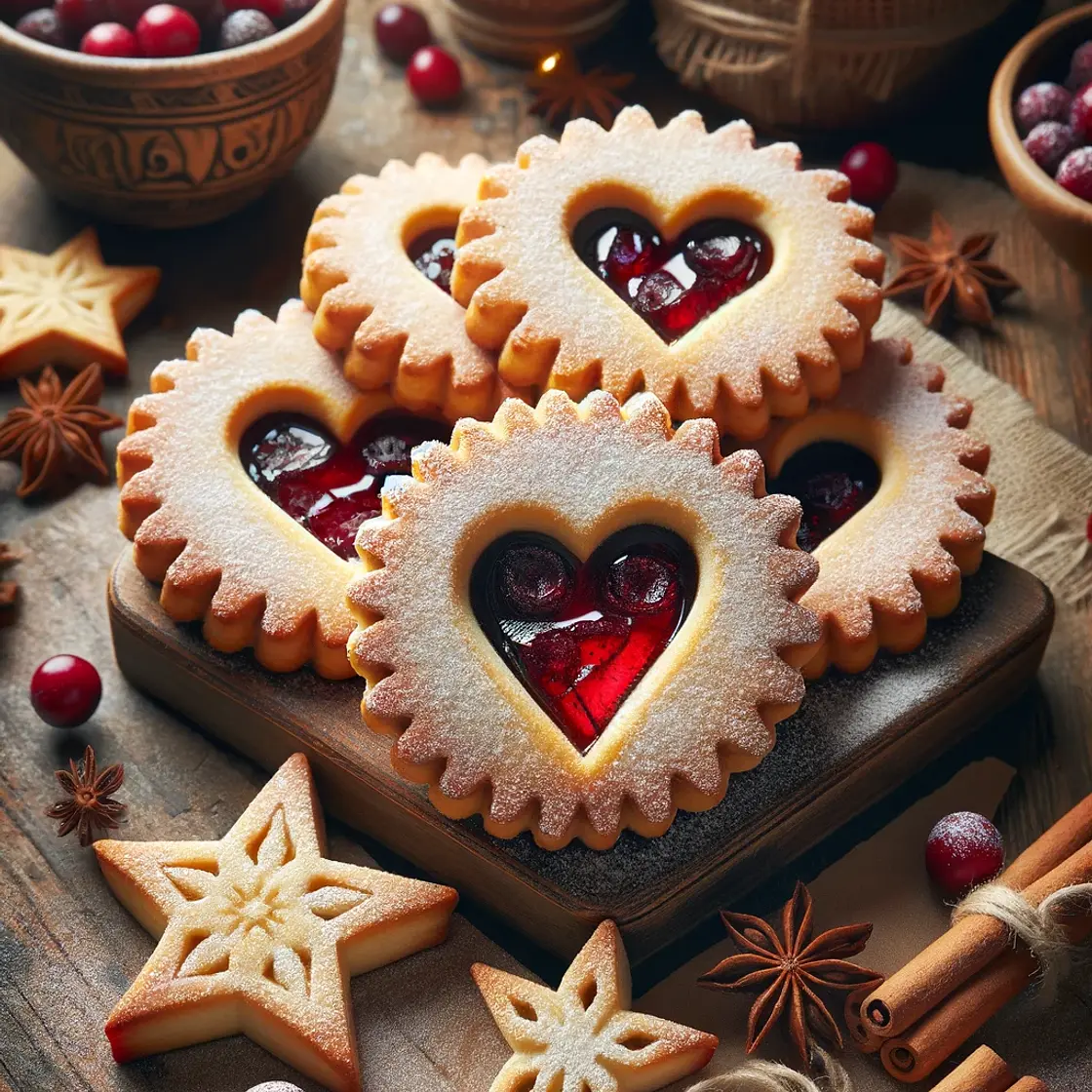 Christmas Heart & Star Linzer Tarts