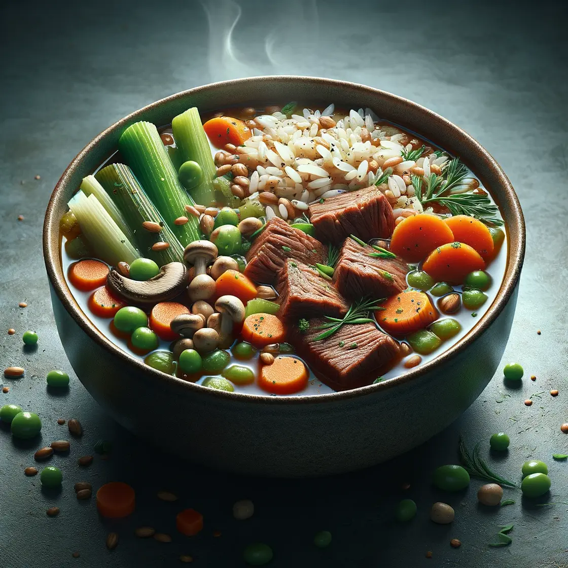 Soupe de veau et légumes
