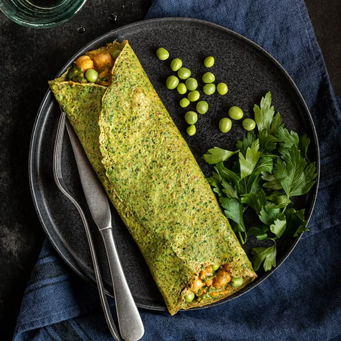 CREPES DE ESPINACAS Y HARINA INTEGRAL