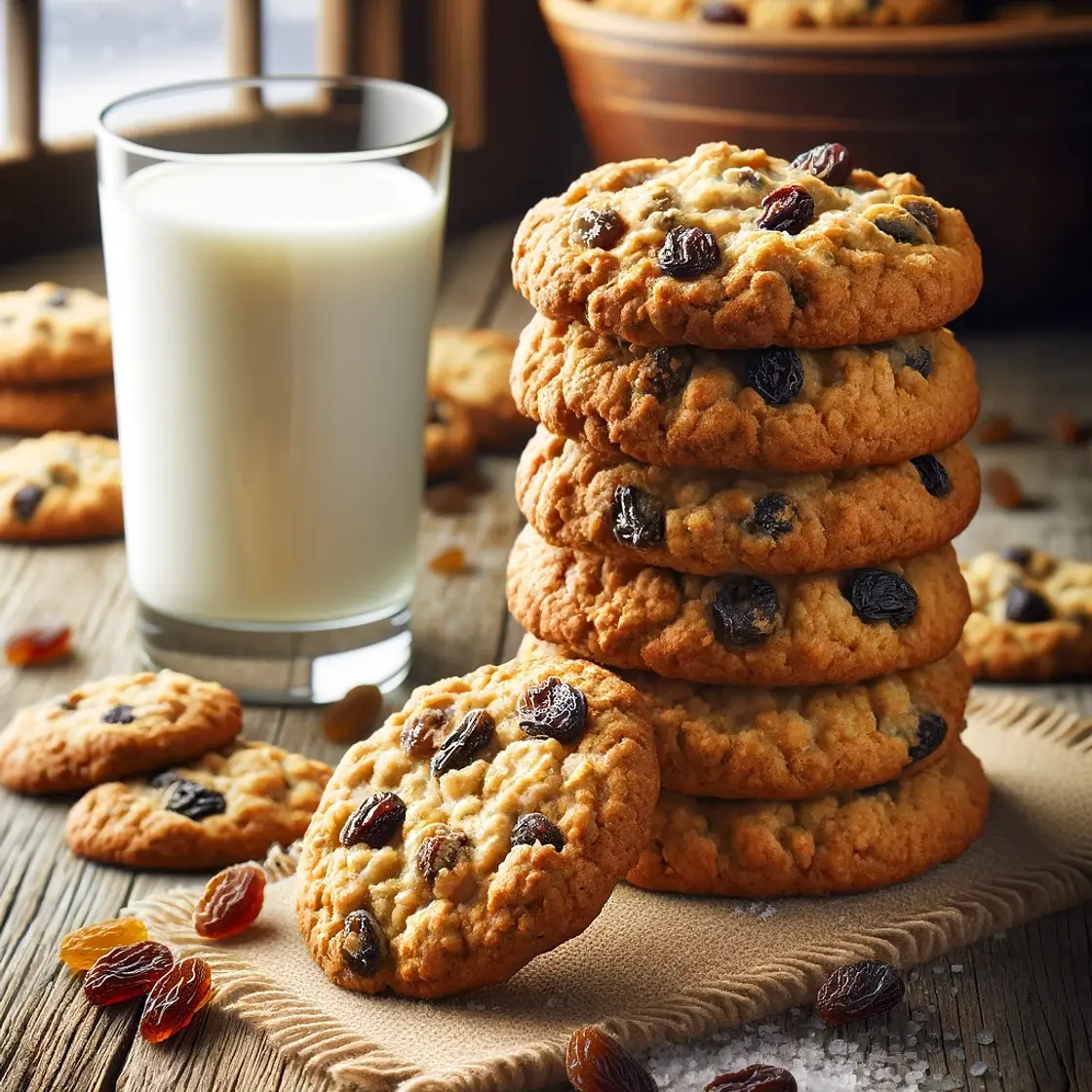 Chewy Oatmeal Raisin Cookies