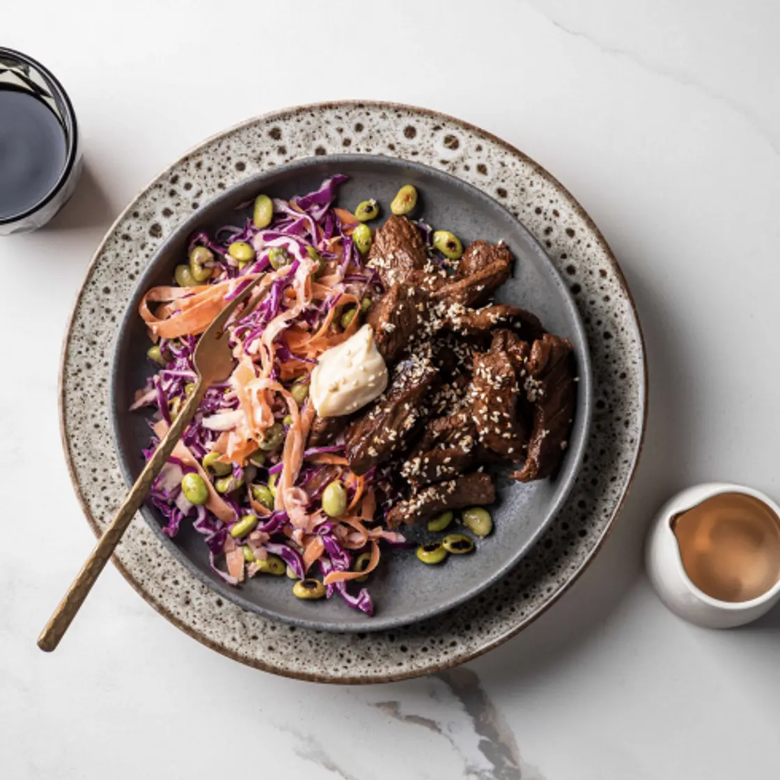 Bulgogi Korean-style Beef with kewpie mayo & sesame seeds
