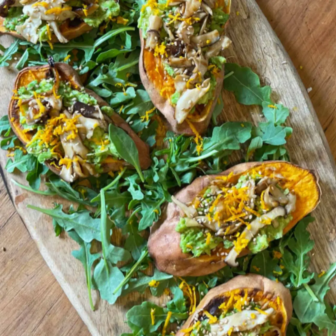 Sweet Potato + Mushroom Topper Toast - Bryan Johnson's Blueprint