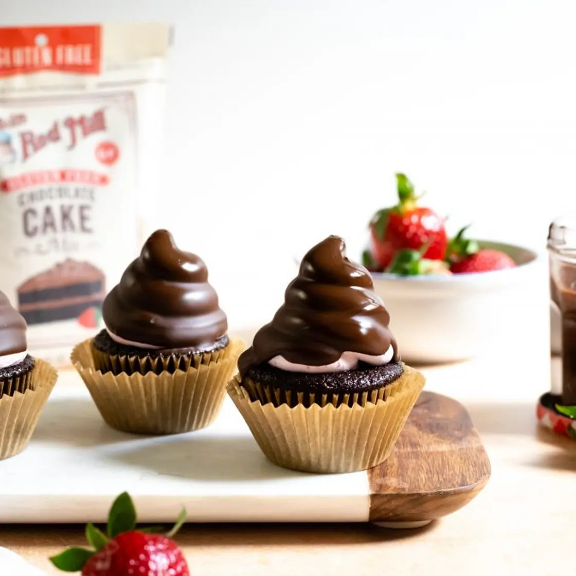Chocolate Strawberry Hi-Hat Cupcakes