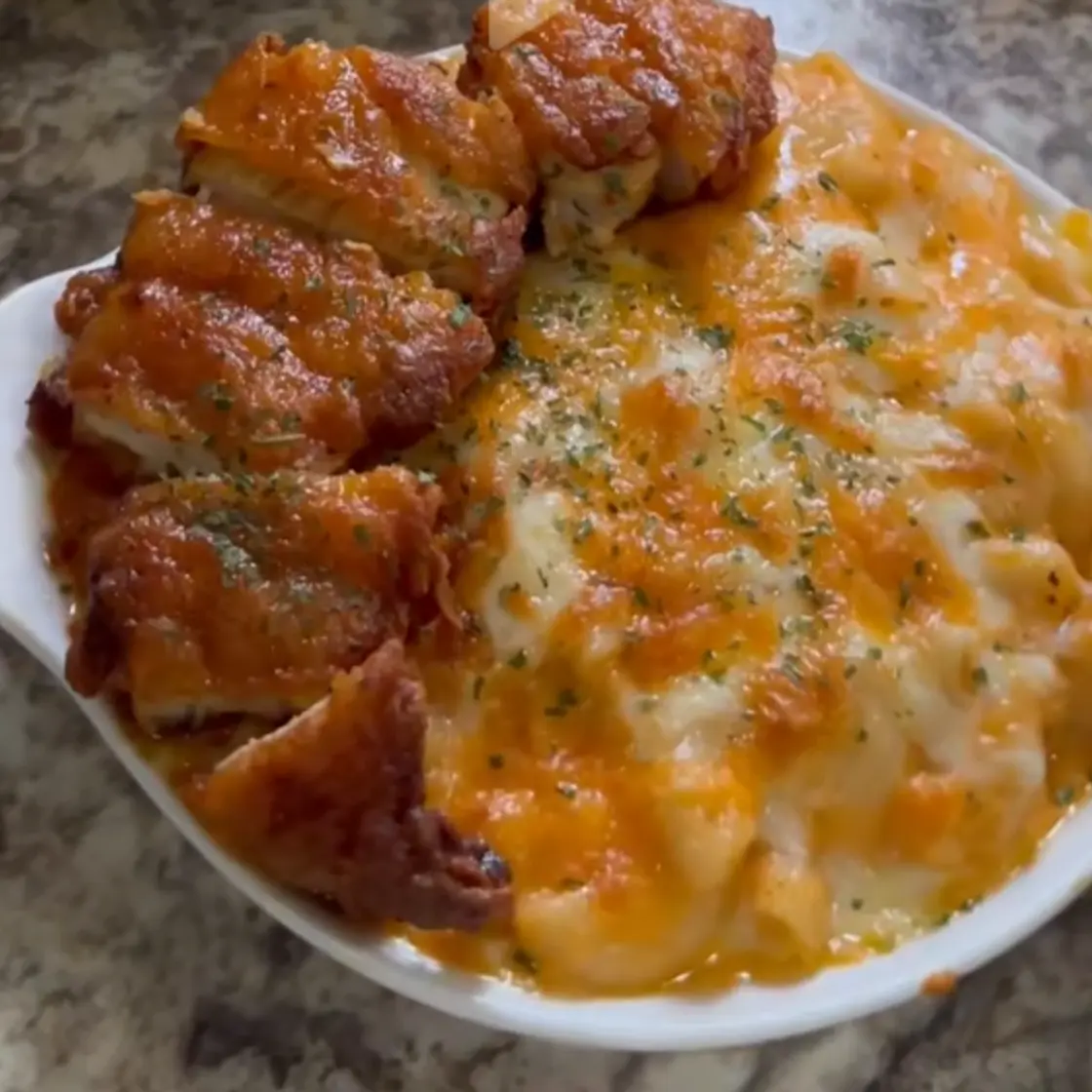 Hot-Honey Tenders with Mac & Cheese