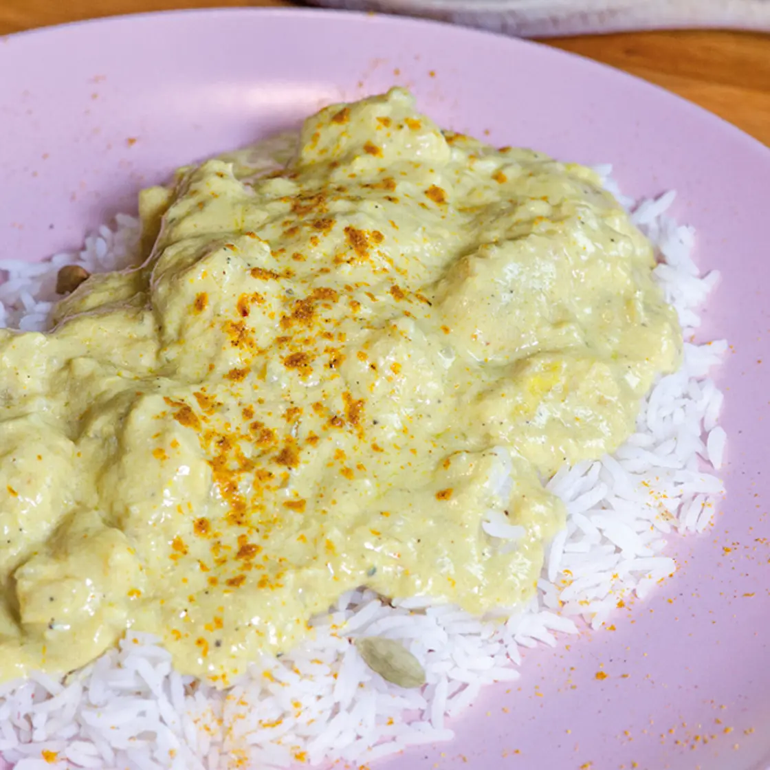 Pollo al curry con riso basmati