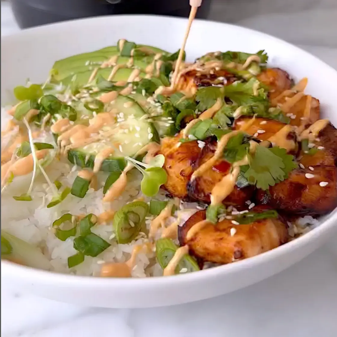 Spicy Salmon Rice Bowls